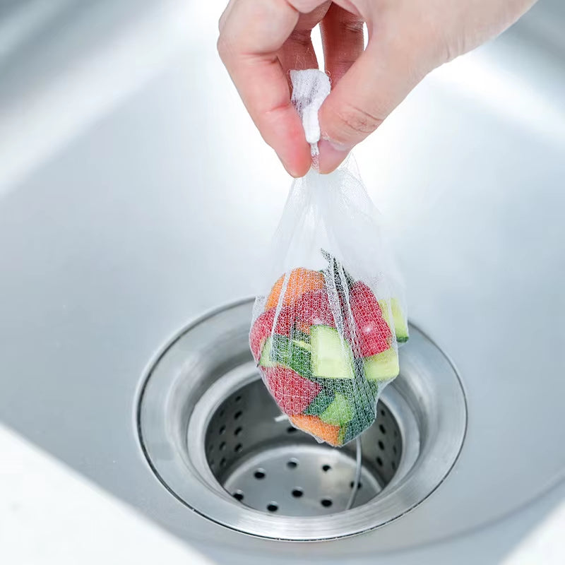 10/30/50/100Pcs Kitchen Anti-Clogging Sink Filter Mesh Pots Sewer Dishes Vegetables Washing Drain Residue Garbage Bag Strainers