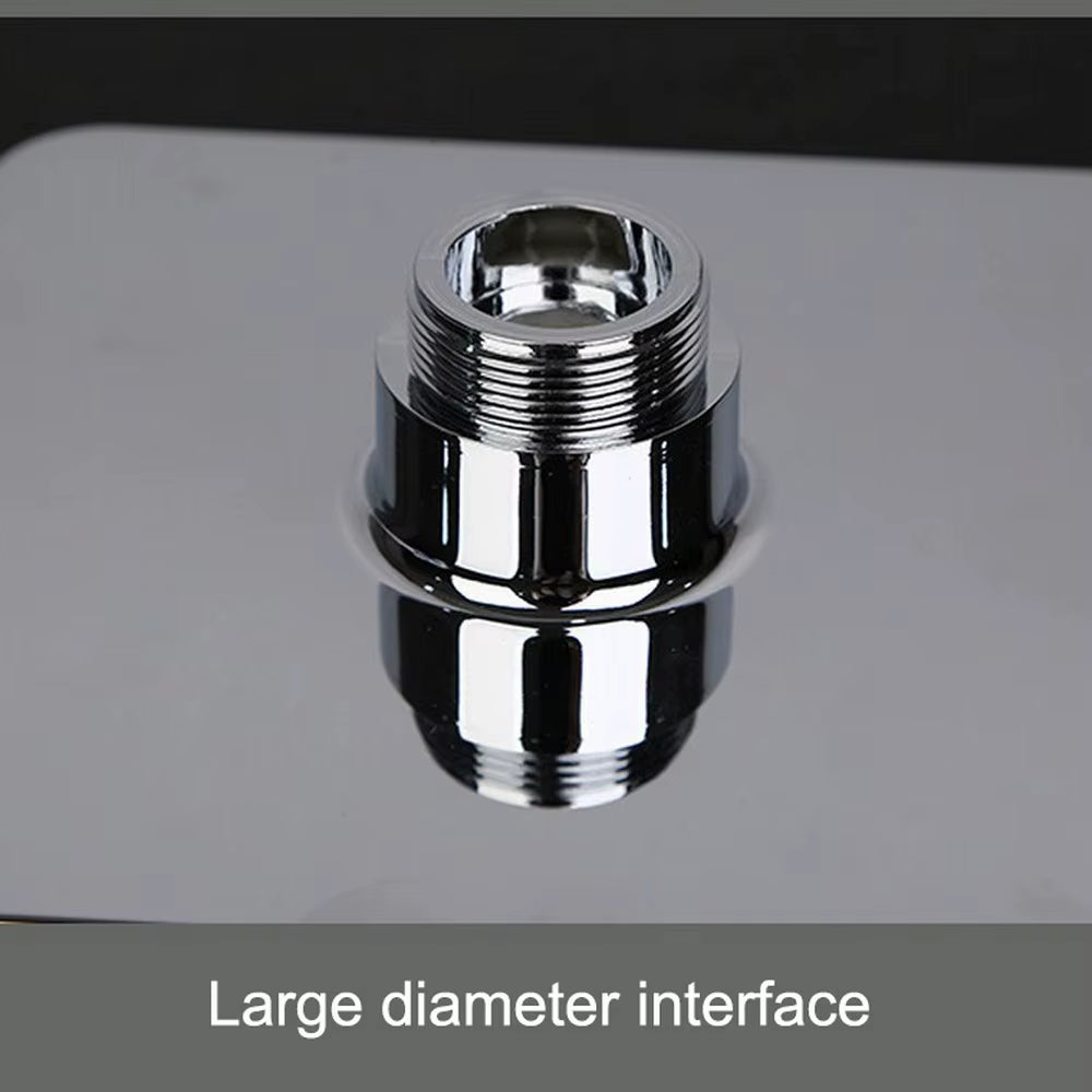 Bath Shower Head Square Faucet Led Stainless Steel Shower Rainfall Rain Shower Head High Pressure Rainshower Self-Discoloring